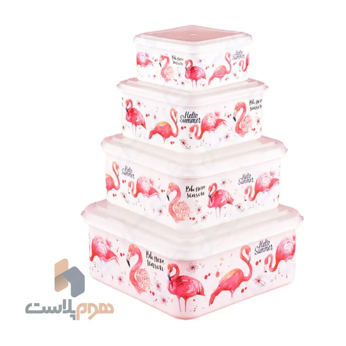 ظرف طرحدار مربع بزرگ
