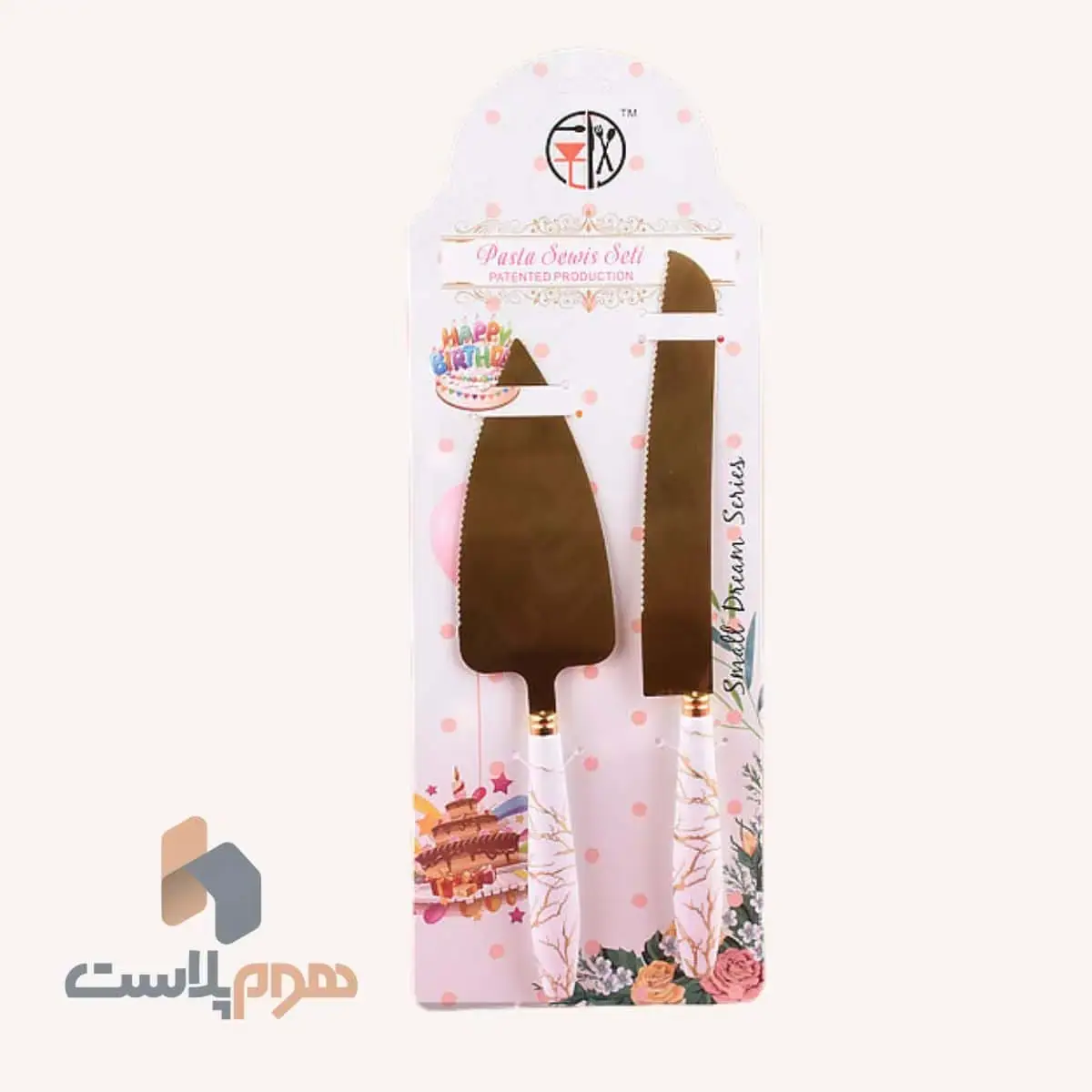 کارد کیک ماربل طلای