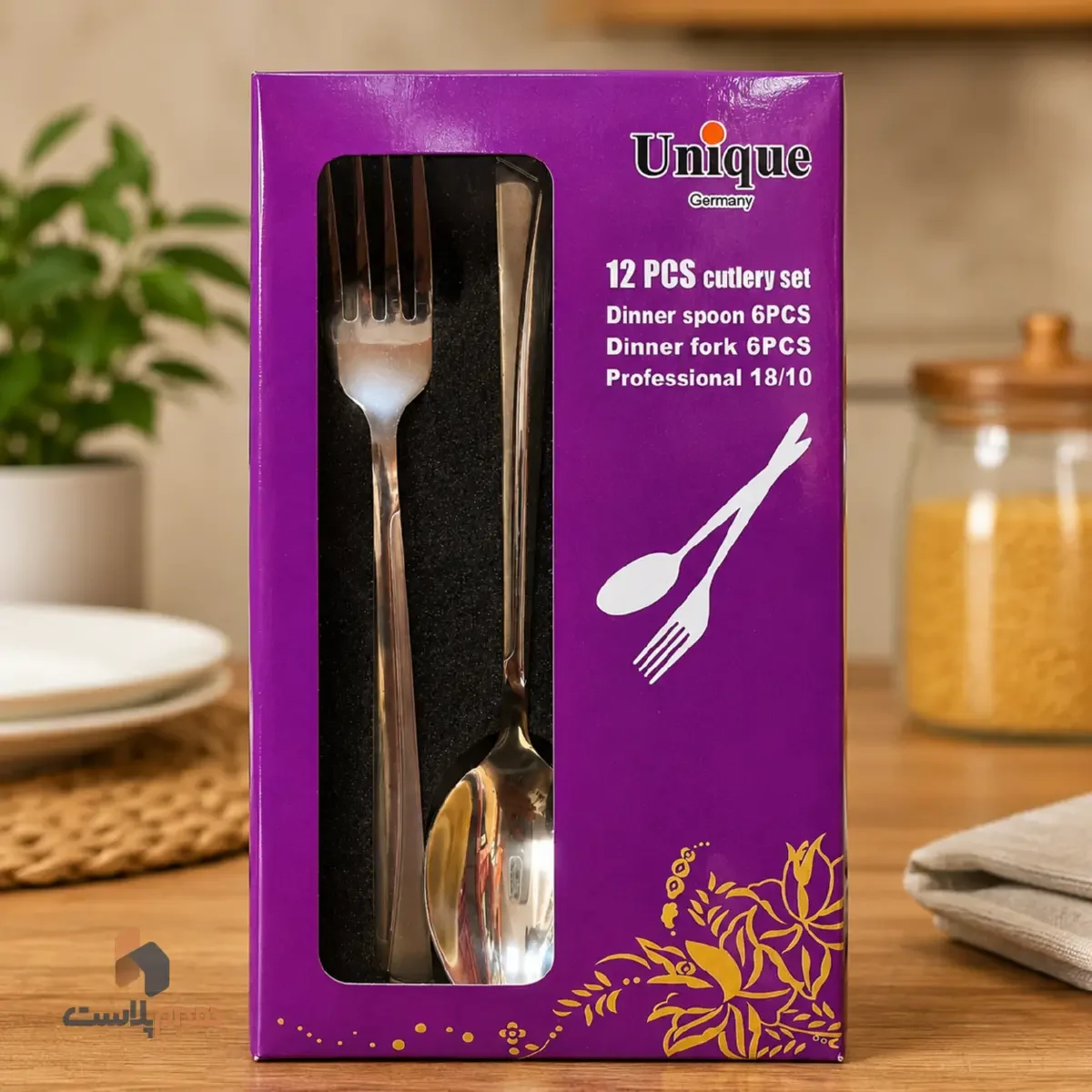 قاشق چنگال کادویی بنفش