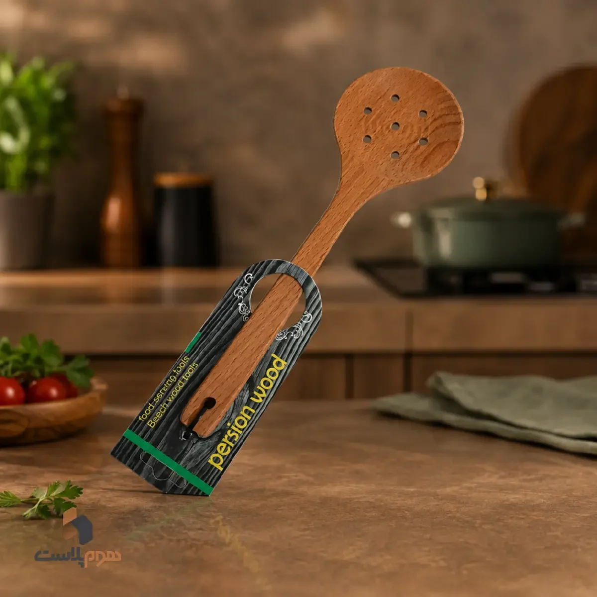 کفگیر سوراخ دار چوبی پی 6