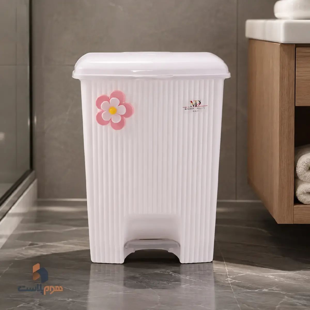 سطل پدالي مدرن گلدار سايز 1